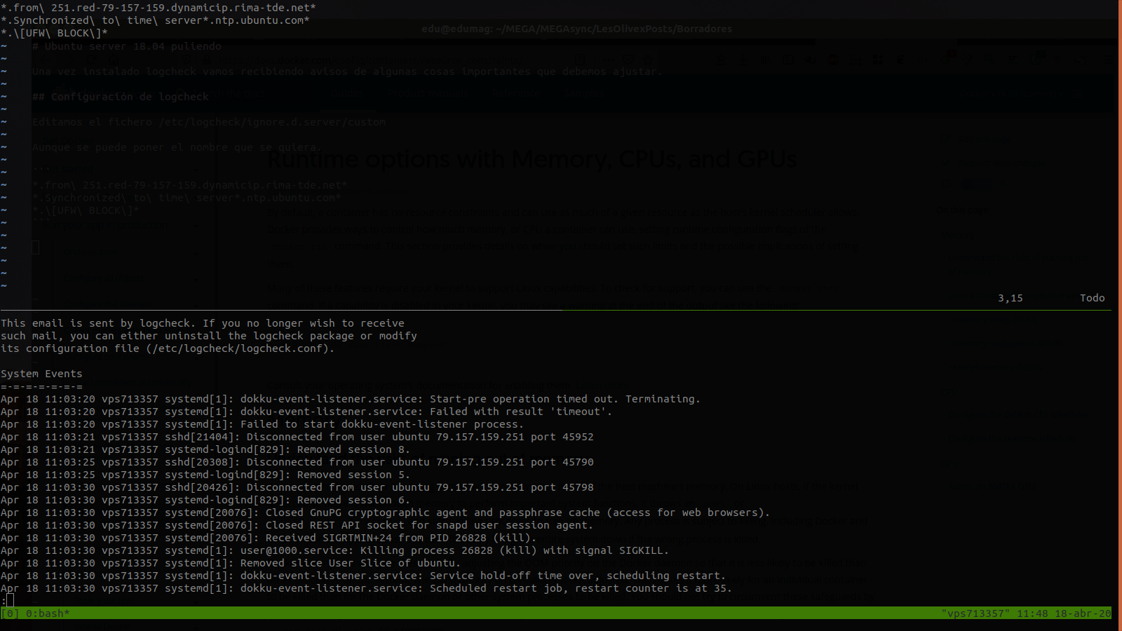 Afinando ubuntu server