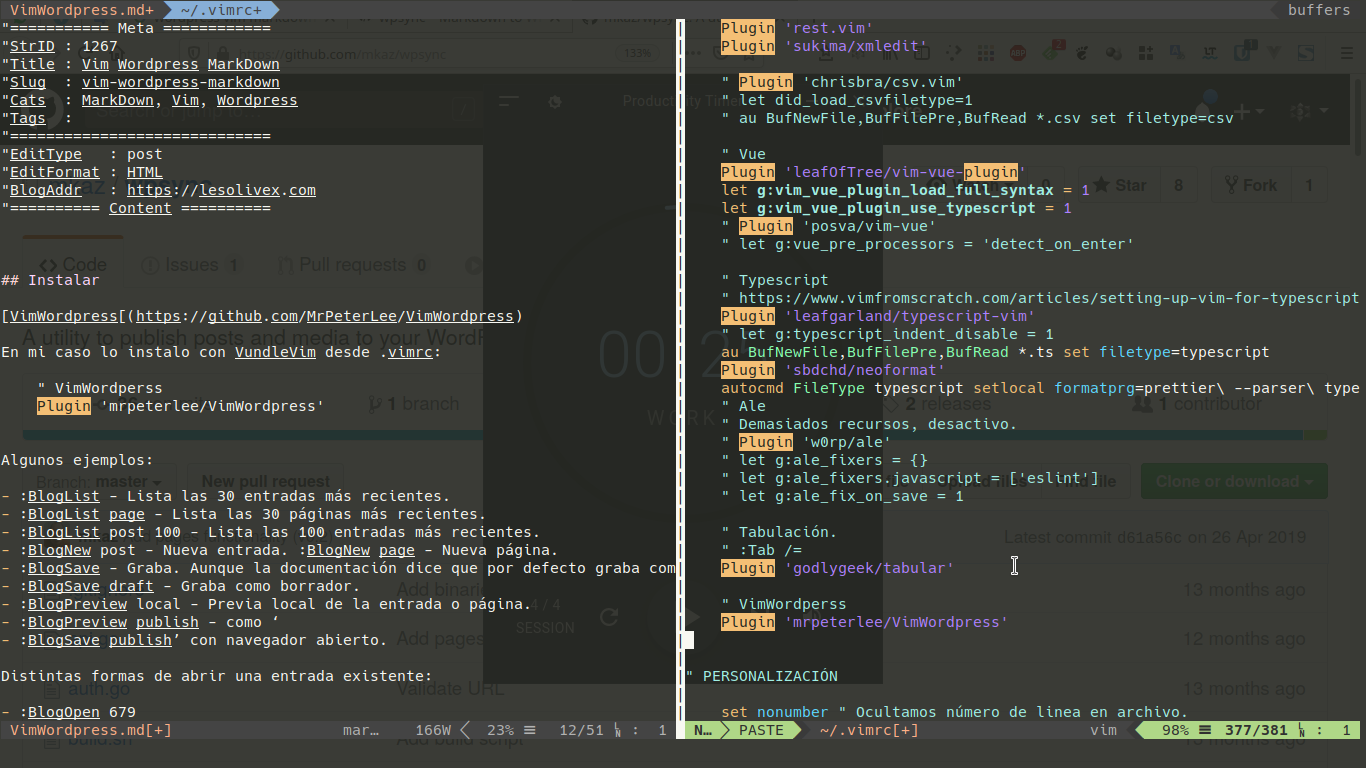 Vim WordPress MarkDown
